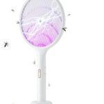 2-in-1 Rechargeable Electric Bug Zapper Racket - Mosquito Swatter with Attractant Light & Charging Base