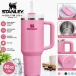 Stanley Quencher H2.0 FlowState Stainless Steel Vacuum Insulated Tumbler with Lid and Straw, 40 oz, Pink