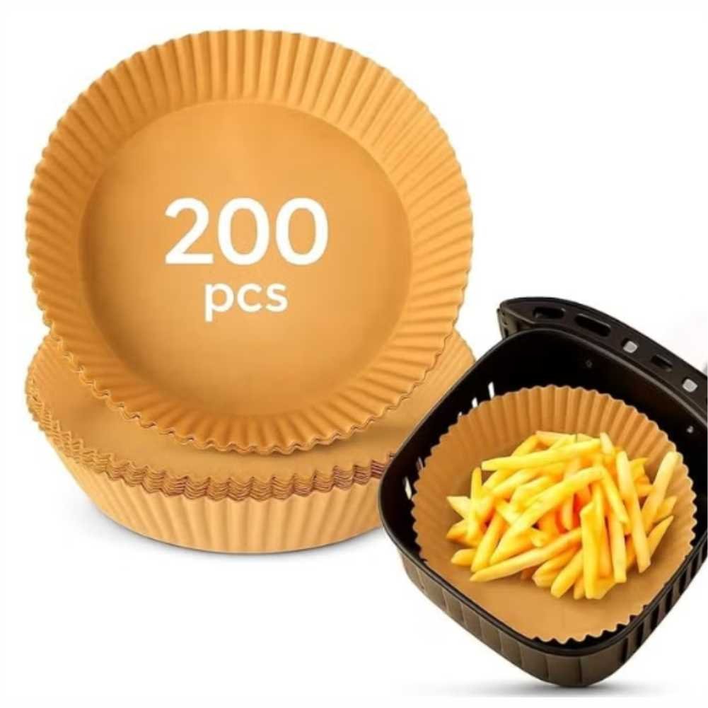 200PCS Air Fryer Disposable Paper Liners, Non-Stick Oil Proof Parchment Sheets 200PCS Air Fryer Disposable Paper Liners, Non-Stick Oil Proof Parchment Sheets - Image 1