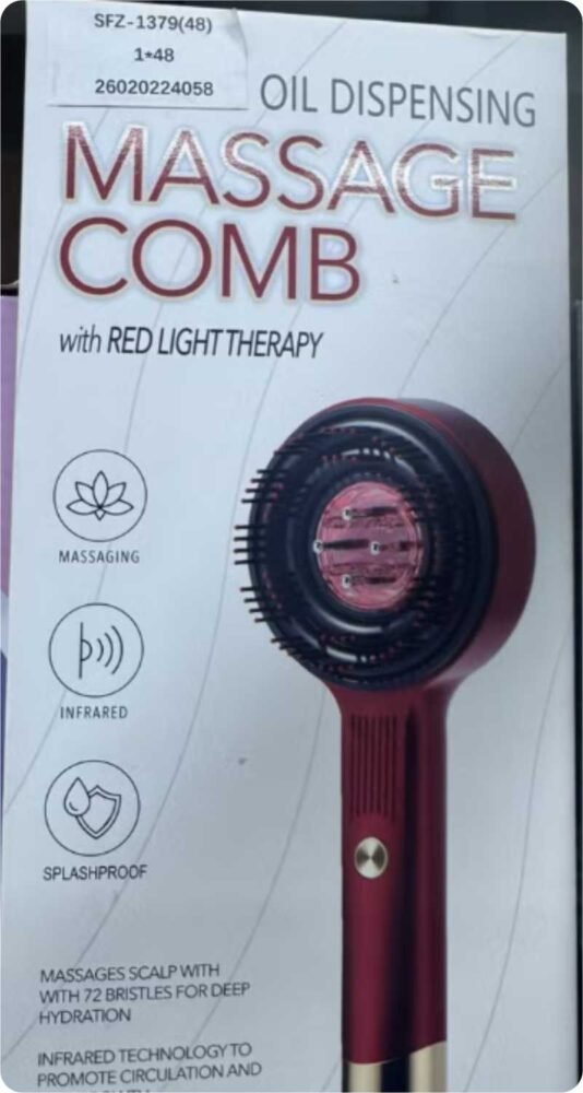 3-in-1 Electric Scalp Massager Oil Dispensing Comb with Red Light Therapy 3-in-1 Electric Scalp Massager Oil Dispensing Comb with Red Light Therapy - Image 1