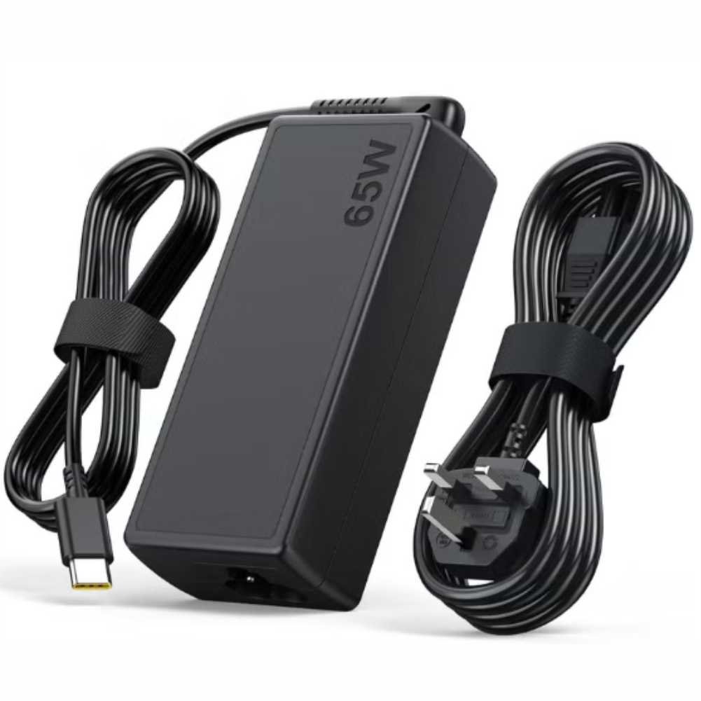 65W USB-C Power Adapter Charger with UK Plug 65W USB-C Power Adapter Charger with UK Plug for Laptops & Tablets - Compatible with Lenovo, Dell, HP, ASUS, Samsung, MacBook - Image 1
