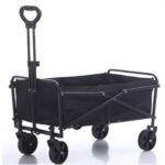 Foldable Utility Wagon, Heavy-Duty 100kg Capacity, Black