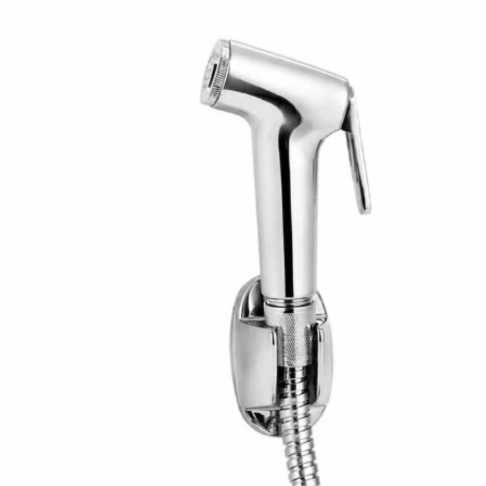 Hand Trigger Bidet Shattaf Set, Glossy Chrome, with 120cm Stainless Steel Hose13 Hand Trigger Bidet Shattaf Set, Glossy Chrome, with 120cm Stainless Steel Hose - Image 1
