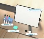 Double Sided Magnetic Desktop Whiteboard 11.81*16.54in(30x42cm) Dry Erase Small White Board with Stand A3 Mini Whiteboard with Stand Desk Stable Meeting Notebook for Noting Working Memo School Home Business Office - Image 2