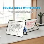 Double Sided Magnetic Desktop Whiteboard 11.81*16.54in(30x42cm) Dry Erase Small White Board with Stand A3 Mini Whiteboard with Stand Desk Stable Meeting Notebook for Noting Working Memo School Home Business Office - Image 4