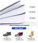 Height Increased Insole 3 Size Arch Support Breathable Shoe Insoles Heel Lift Pad for Men and Women